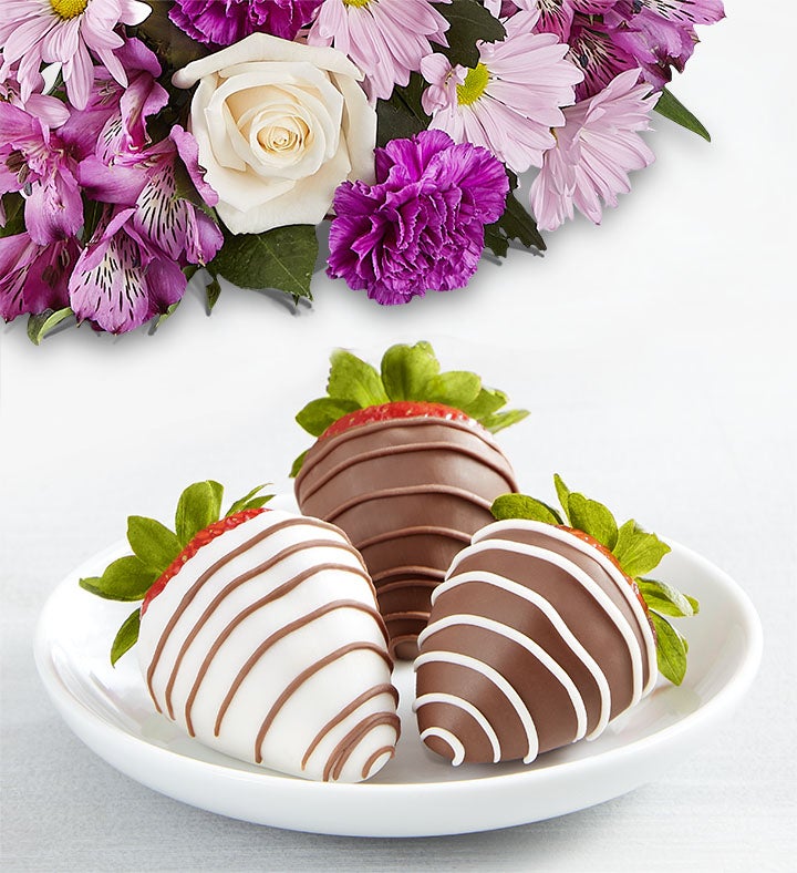 Lavender Garden & Drizzled Strawberries