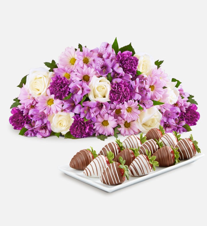 Lavender Garden & Drizzled Strawberries