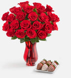 Red Roses & Drizzled Strawberries