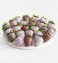 Chocolate Dipped Berries with Cotton Candy Topping