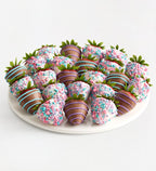 Chocolate Dipped Berries with Cotton Candy Topping