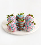 Chocolate Dipped Berries with Cotton Candy Topping