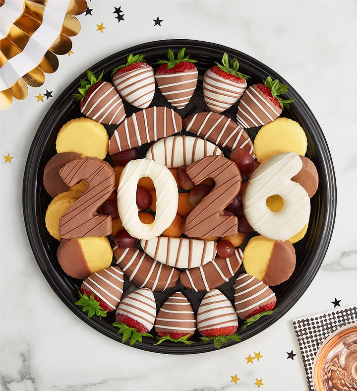 Cheers to the New Year Dipped Fruit Platter