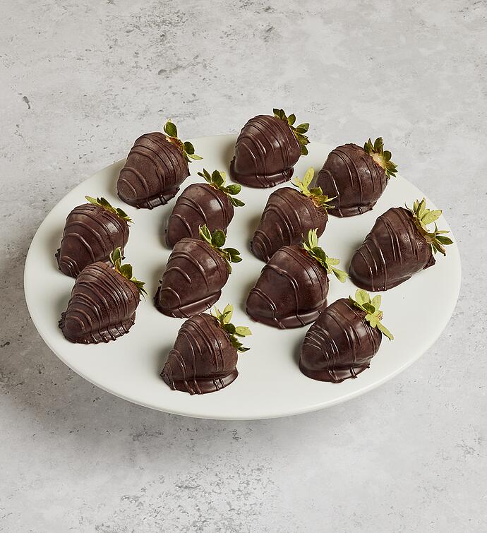 Scharffen Berger™ Dark Chocolate Hand-Dipped Strawberries - 12 Count