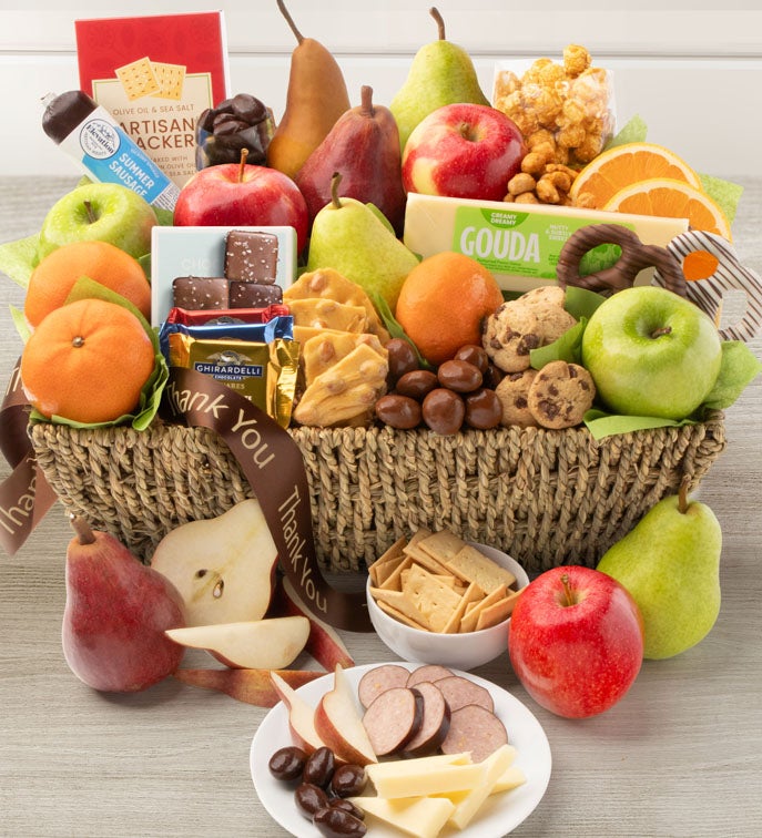 Thank You Fruit & Sweets Gift Basket
