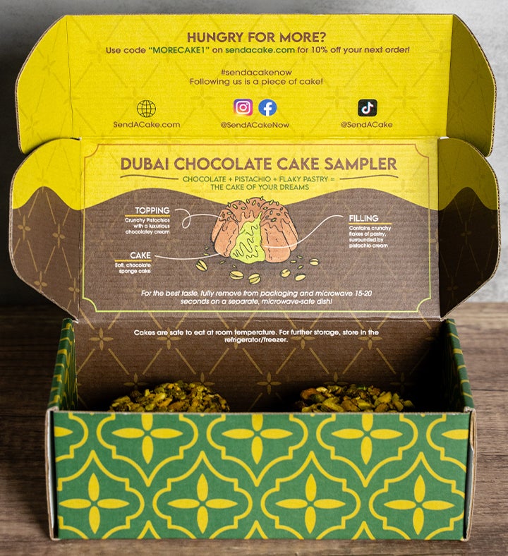 Dubai Chocolate Cake Duo